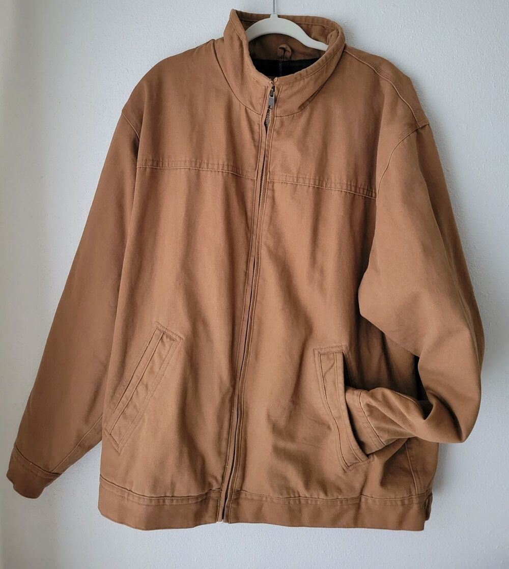 CornerStone CSJ40 Men's 2XL Duck Canvas Work Jacket Brown Plaid Flannel Lined